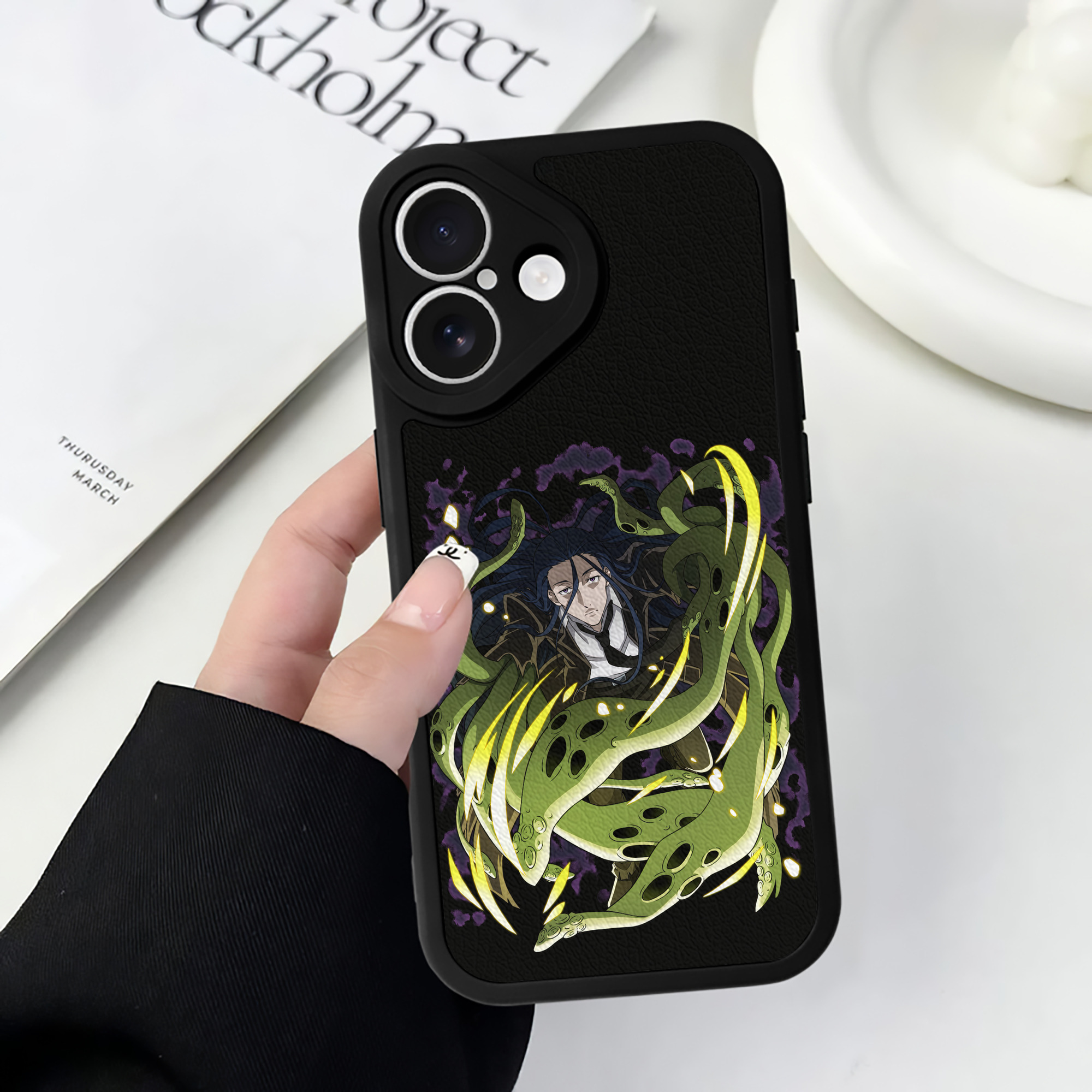 （画像用） 文豪ストレイドッグス Bungo Stray Dogs 【iPhone 16シリーズ対応】シリコンスマホケース（レザー調） 材質：シリコン